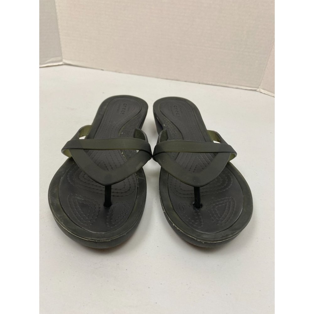 crocs black slides sandals size 7 women - Picture 4 of 7
